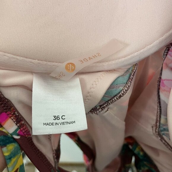 Shade & Shore Red Floral One Piece Swim Suit Size 36C - Picture 6 of 6